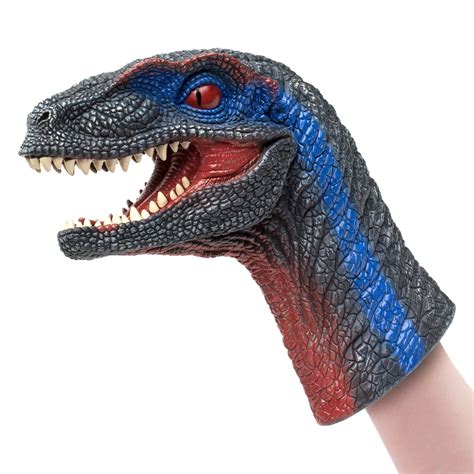 Rubber Dinosaur Hand Puppet - Raptor - Online Toys Australia