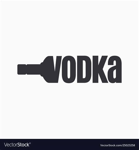 Vodka bottle logo lettering sign Royalty Free Vector Image