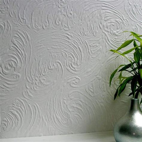 Anaglypta Richard Swirl Paintable Wallpaper White Textured Embossed ...