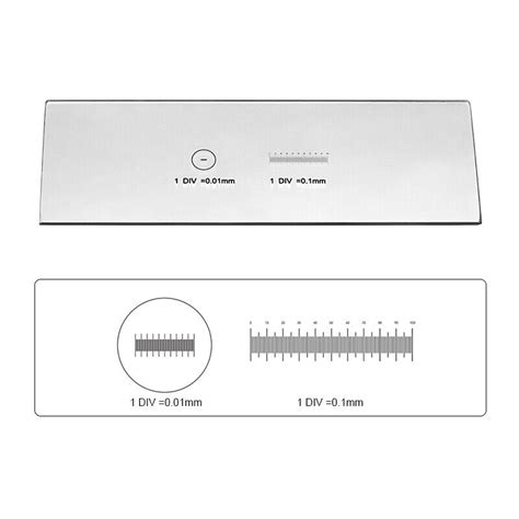 Scale Ruler 0.1mm 0.01mm Microscope Stage Micrometer Calibration Slide ...