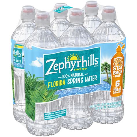 Zephyrhills Water, Natural Spring 6 - 1 pt 7.7 oz (700 ml) bottles