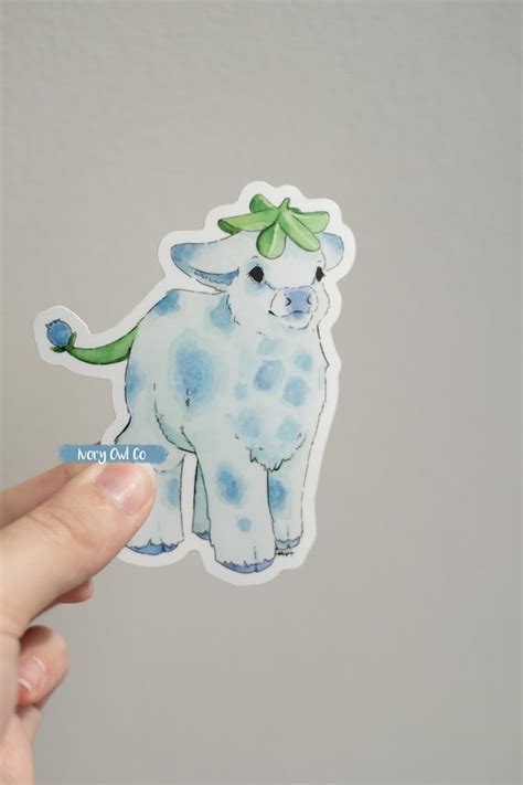 Blueberry Cow Sticker - Etsy