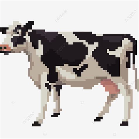 Dairy Cow PNG Transparent, Pixel Art Dairy Cow 8 Bit, Adult, Retro, Bovine PNG Image For Free ...