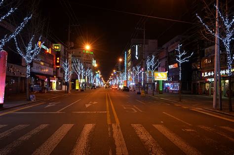 HD wallpaper: night landscape, nightlife, night of korea, road, night ...