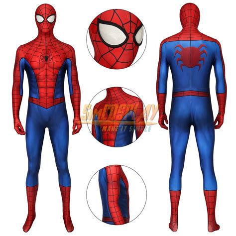 Spider-man Cosplay Costume PS4 Game Classic Suit Repaired Version