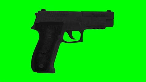 hand gun in green screen footage - YouTube