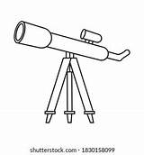 Vector Illustration Telescope Coloring Book Style Stock Royalty  sketch template