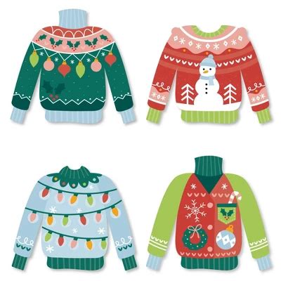 Big Dot Of Happiness Colorful Christmas Sweaters - Diy Shaped Ugly ...