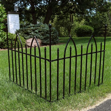 Sunnydaze 2-piece Decorative Gothic Garden Landscape Iron Border Fence - Black - Walmart.com ...