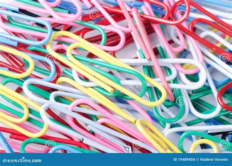 Multi-colored Paper Clips As Background Stock Images - Image: 19489404