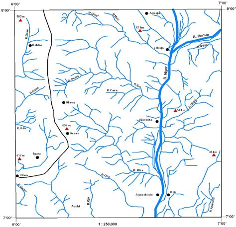 Lower River Niger drainage system with surrogate watershed hydrological ...