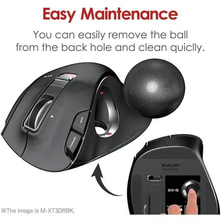 ELECOM Wireless Trackball Mouse for Left-Handed, EX-G Series L Size 2.4GHz 6 Buttons Black M ...