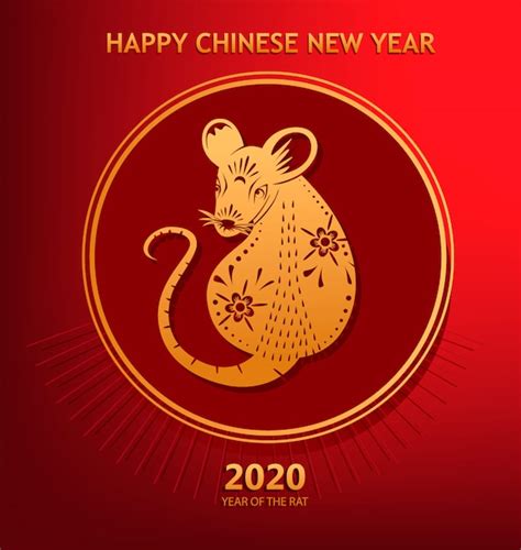 Premium Vector | Year of the rat, chinese new year 2020