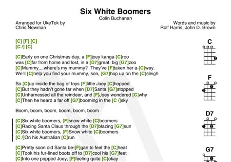 Six White Boomers (arr. UkeTok) by John D. Brown Sheet Music for ...