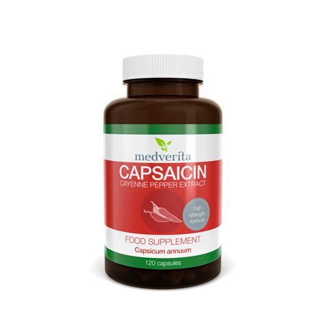 MEDVERITA Capsaicin Cayenne Pepper Extract - 120 caps - Free UK Delivery