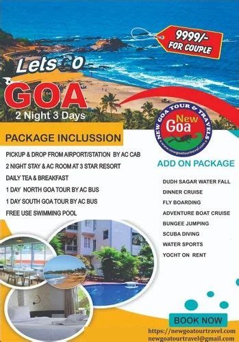 Goa Holiday Packages at Rs 9999/pair in Goa | ID: 26282111397