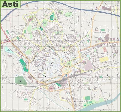 Large detailed map of Asti | Map of italy regions, Map, Italy map