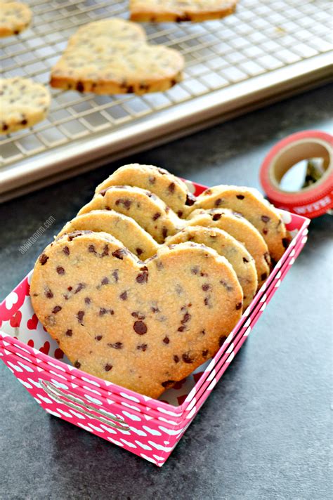 Heart-Shaped Chocolate Chip Cookies - About a Mom