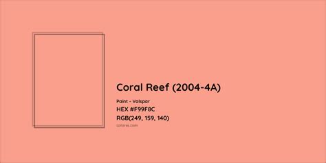 Valspar Coral Reef (2004-4A) Paint color codes, similar paints and colors - colorxs.com