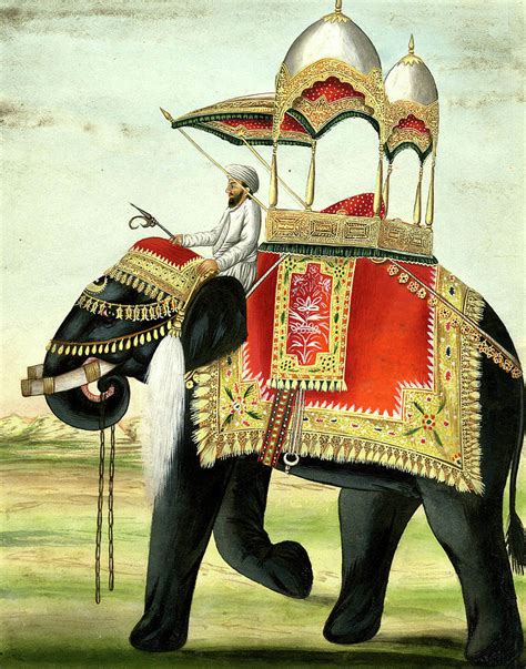 Vintage Decorated Elephant With Howdah Painting Photograph by VintageArtAssociates | Fine Art ...