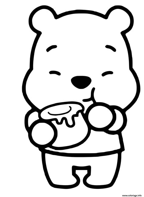 Coloriage mini bebe winnie mignon kawaii à imprimer | Cute coloring ...