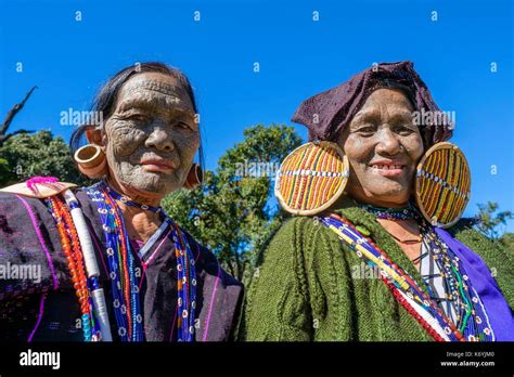 Myanmar (Burma), Chin State, Mindat, local festival with traditional ...