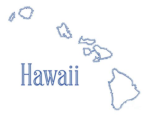 Hawaii State Outline Map Digital Art by Bigalbaloo Stock - Pixels