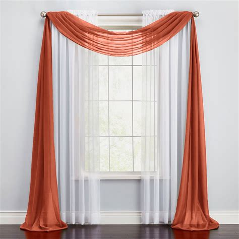 BH Studio Sheer Voile Scarf Valance | Brylane Home