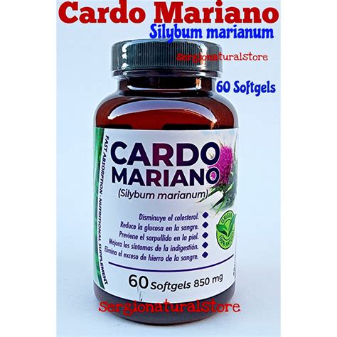 Cardo Mariano Silybum marianum 850 mg Fast Nutritional Supplement - 60 Softgels - Walmart.com