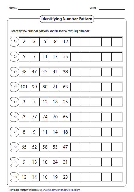 Pattern Worksheets