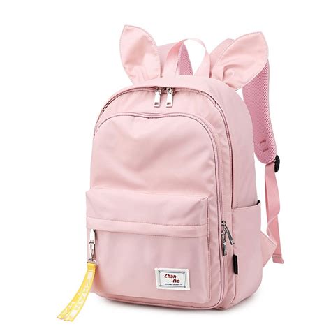 Cute Backpack for High School Girls Chic Lightweight Nylon Bookbag ...