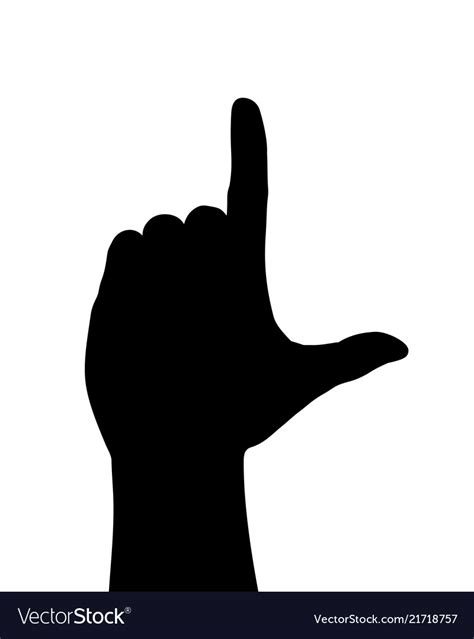 Black hand silhouette a sign of loser Royalty Free Vector