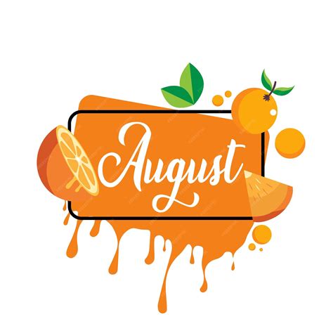 Premium Vector | Hello august with orange and tropical leaves welcome ...