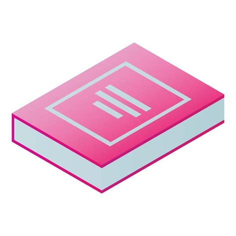 Pink book icon, isometric style 15675074 Vector Art at Vecteezy