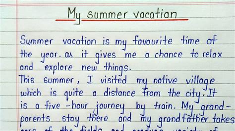 Essay on my summer vacation || Summer vacation essay - YouTube | Essay ...