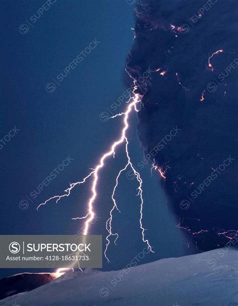 Volcanic lightning, Iceland, April 2010 - SuperStock