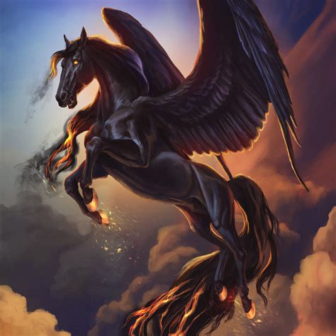 ArtStation - Dark Pegasus, Tatiana Yamshanova Mythical Creatures Fantasy, Mythological Creatures ...