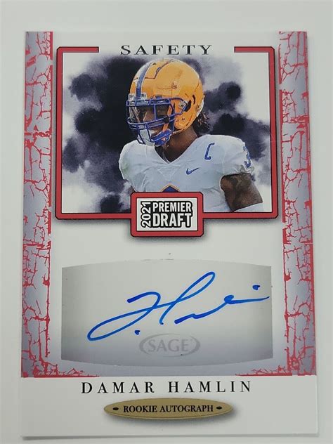 2021 Sage Premier Draft DAMAR HAMLIN Auto Rookie RC #A153 Buffalo Bills ...