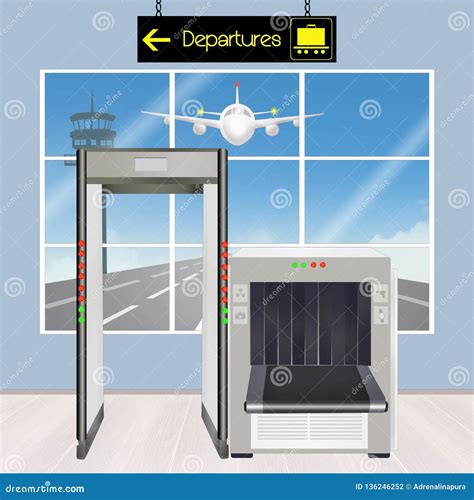 Airport security scanner stock illustration. Illustration of travel - 136246252