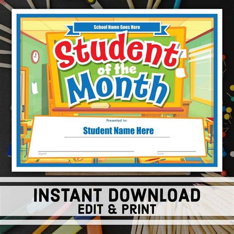 Free Printable Student Of The Month Certificate Templates – Xfanzexpo.com