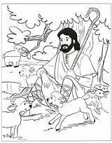 Sheep And Shepherd Coloring Page sketch template