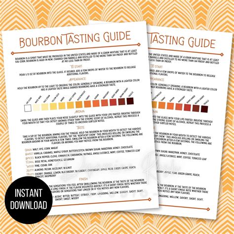 Printable Bourbon Tasting Guide, Bourbon Tasting, Bourbon Tasting Party, Bourbon Printable ...