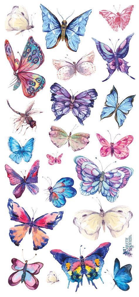 Violette Stickers – we make awesome stickers | Butterfly watercolor, Butterfly art, Scrapbook ...