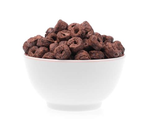 Premium Photo | Chocolate cocoa cereal coco in the form of ring on a ...