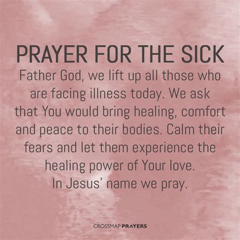 Prayer For The Sick | Prayer for the sick, Prayer for healing the sick, Healing prayer quotes