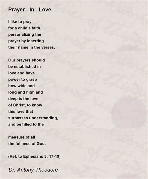 Prayer - In - Love - Prayer - In - Love Poem by Dr. Antony Theodore