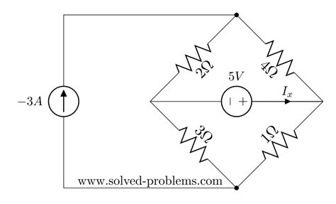 Superposition method – Circuit with two sources – Solved Problems