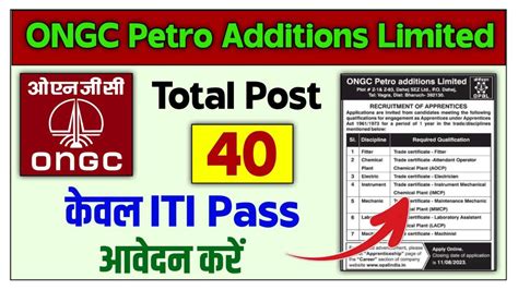 ONGC Apprentice 2023 | OPaL Apprentice 2023 : ITI Pass 40 Post Apply Now