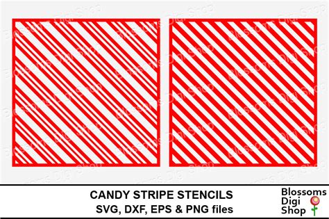 Candy Cane Stripes Stencil Graphic by BlossomsDigiShop · Creative Fabrica