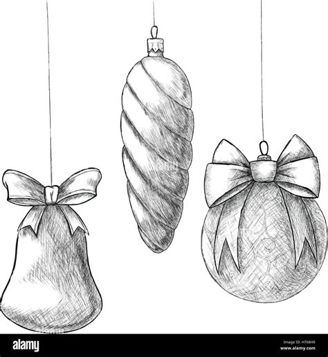 Pen vintage sketch - Christmas hand drawn ornaments Stock Vector Image & Art - Alamy